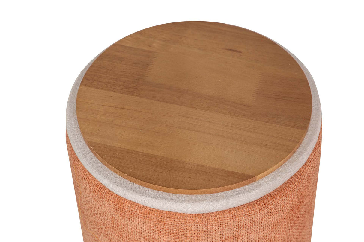 SET 2 PUFFS VELVET CHENILLA 36x36x44 31x31x38 CM