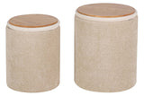 SET 2 PUFFS VELVET CHENILLA 36x36x44 31x31x38 CM