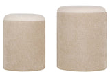 SET 2 PUFFS VELVET CHENILLA 36x36x44 31x31x38 CM