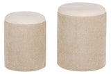 SET 2 PUFFS VELVET CHENILLA 36x36x44 31x31x38 CM