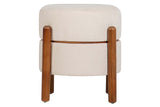 PUFF MADERA BOUCLE BEIGE 40x40x45 CM