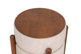 PUFF MADERA BOUCLE BEIGE 40x40x45 CM