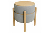 PUFF MADERA VELVET GRIS 40x40x45 CM