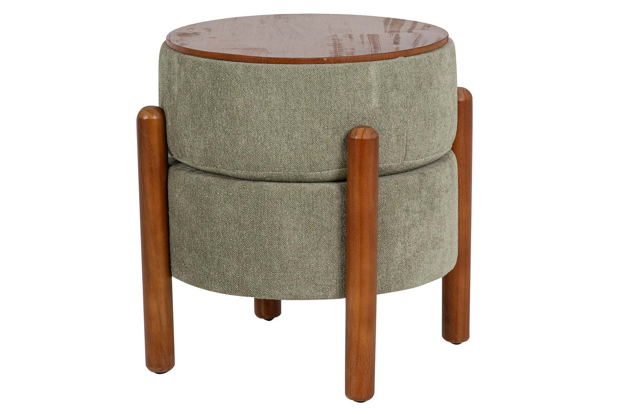 PUFF MADERA VELVET VERDE 40x40x45 CM