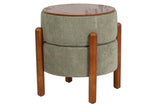 PUFF MADERA VELVET VERDE 40x40x45 CM