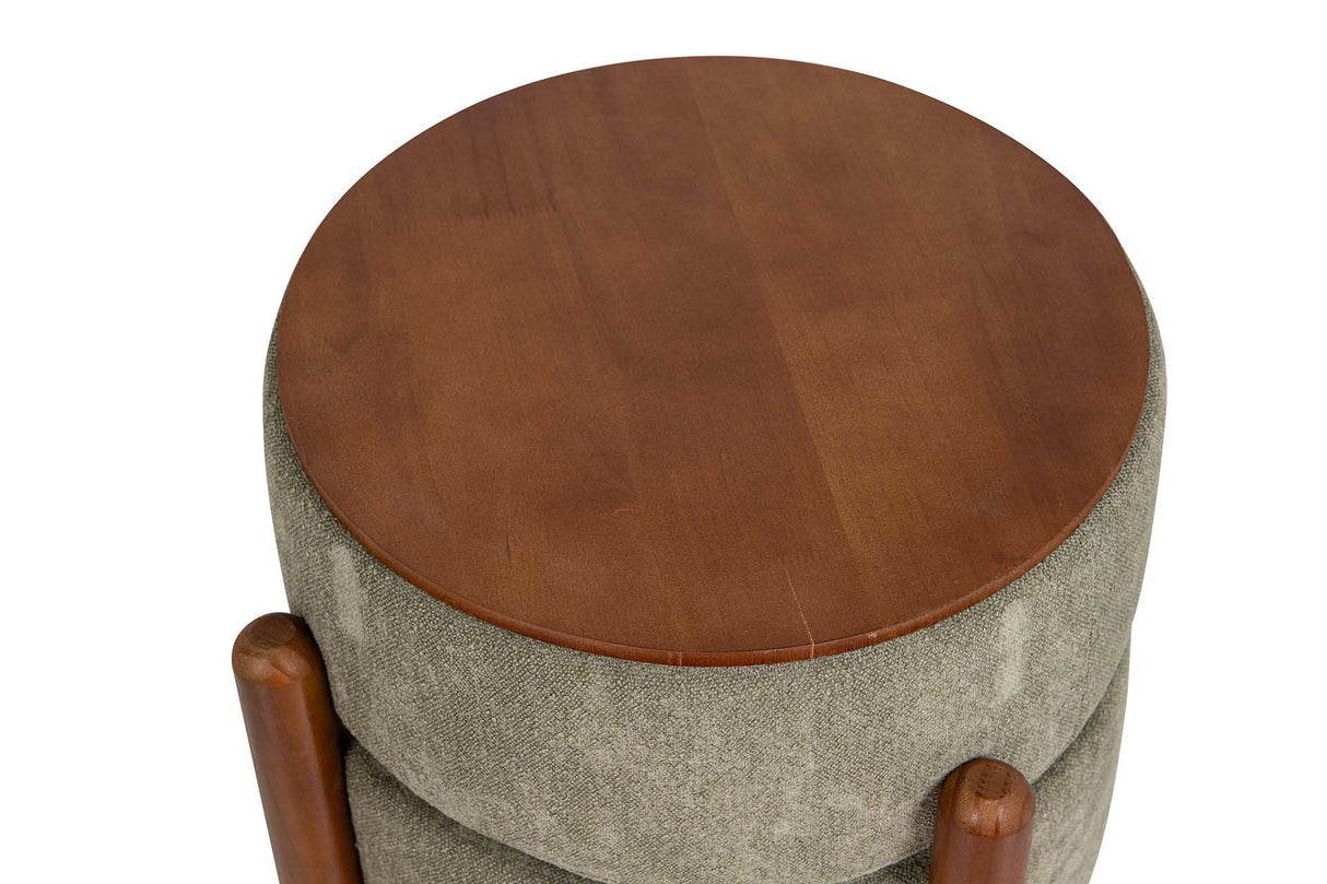 PUFF MADERA VELVET VERDE 40x40x45 CM