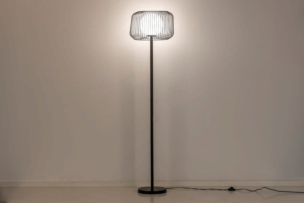 Lampada del terreno in metallo nero 40x40x164 cm