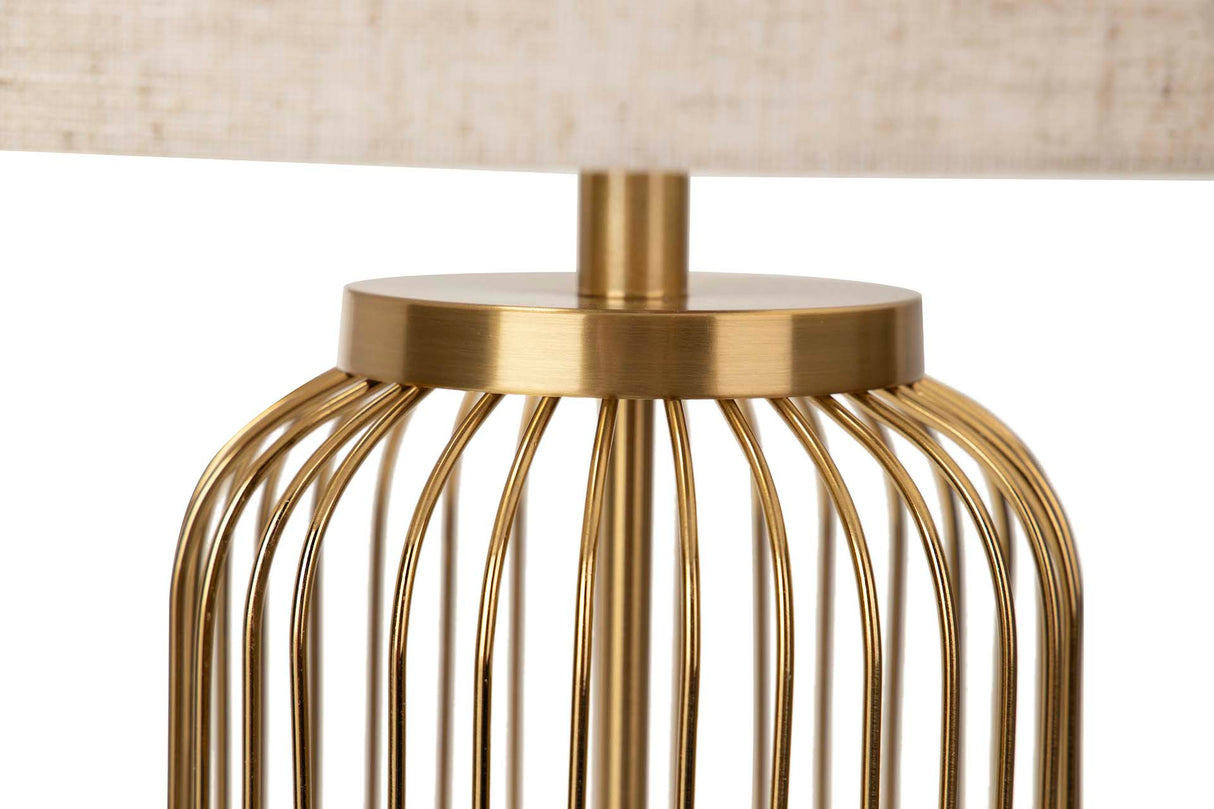 LÁMPARA SOBREMESA METAL DORADO 31x31x58 CM