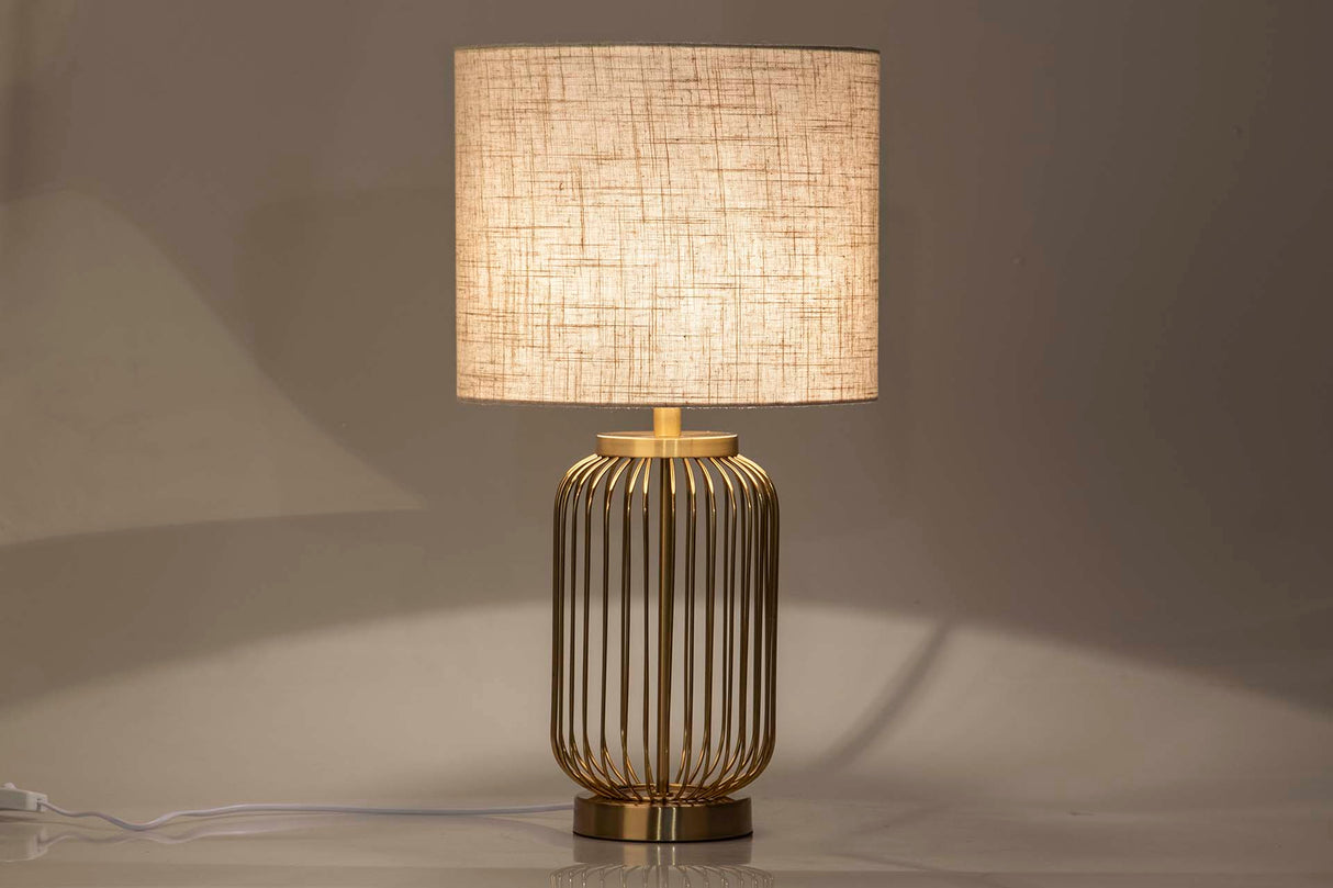 LÁMPARA SOBREMESA METAL DORADO 31x31x58 CM