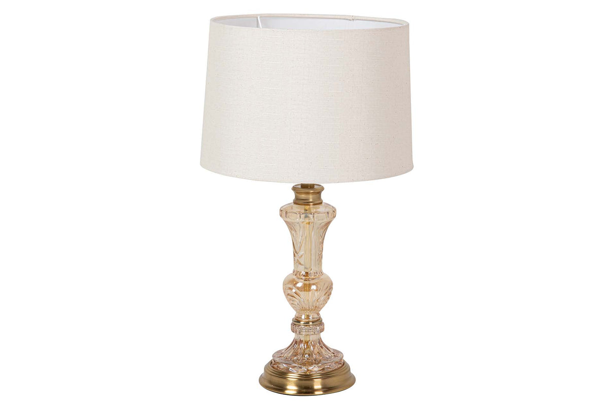 LAMPARA SOBREMESA METAL CRISTAL 31x31x52 CM