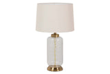 LAMPARA SOBREMESA METAL CRISTAL 33x33x57 CM