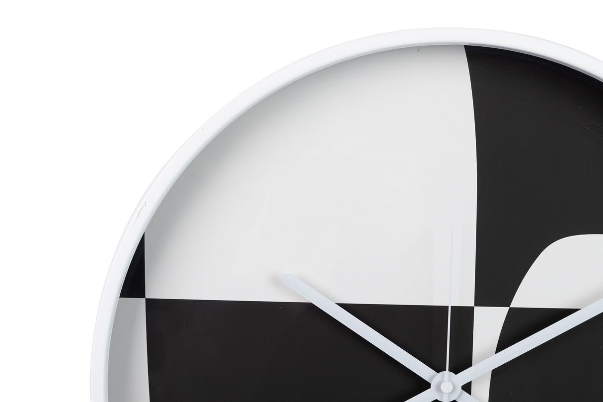 RELOJ PARED METAL BLANCO NEGRO 40x4,5X40 CM