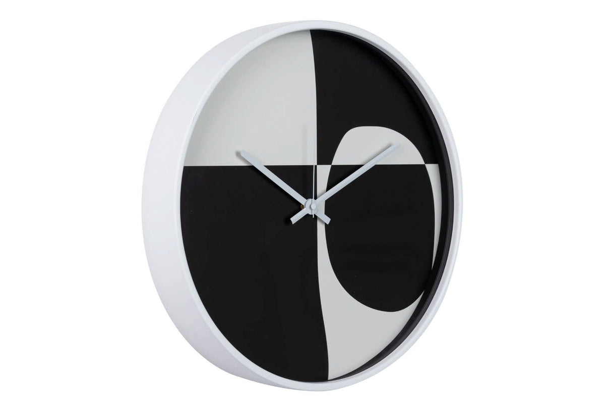 RELOJ PARED METAL BLANCO NEGRO 40x4,5X40 CM