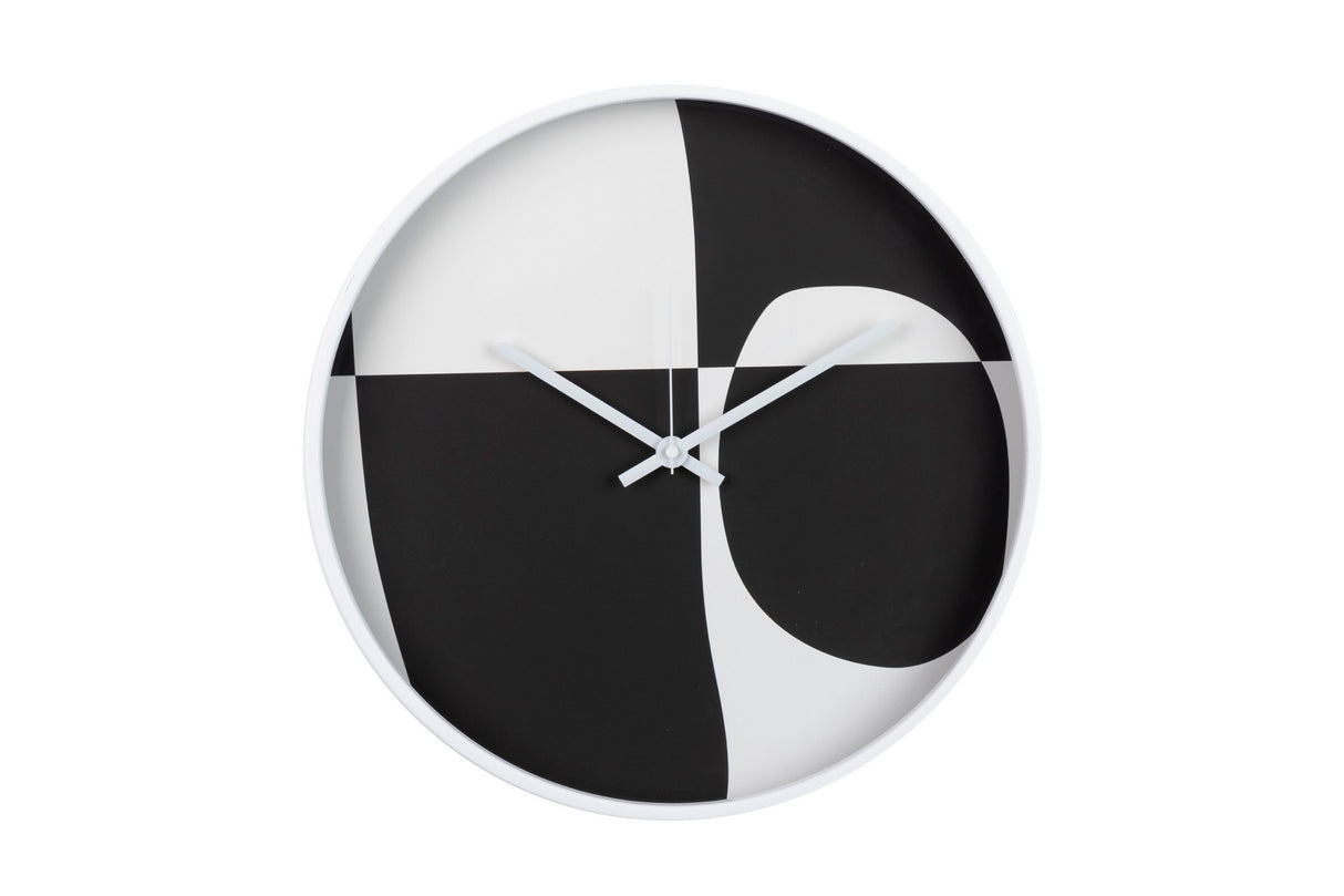 RELOJ PARED METAL BLANCO NEGRO 40x4,5X40 CM