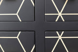 Cabinet Black-Dorado Wood 60x30x100 cm