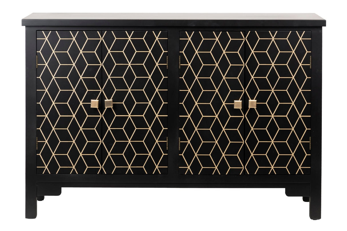 Buffet en bois noir-doado 120x40x80 cm