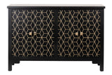 Black-Dorado Wooden Sideboard 120x40x80 cm