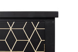 Black-Dorado Wooden Sideboard 120x40x80 cm