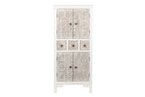 Armoire en bois sculpté blanc 60x30x130 cm