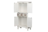 CABINET MADERA TALLADA BLANCO-BEIGE 60x30x130 CM