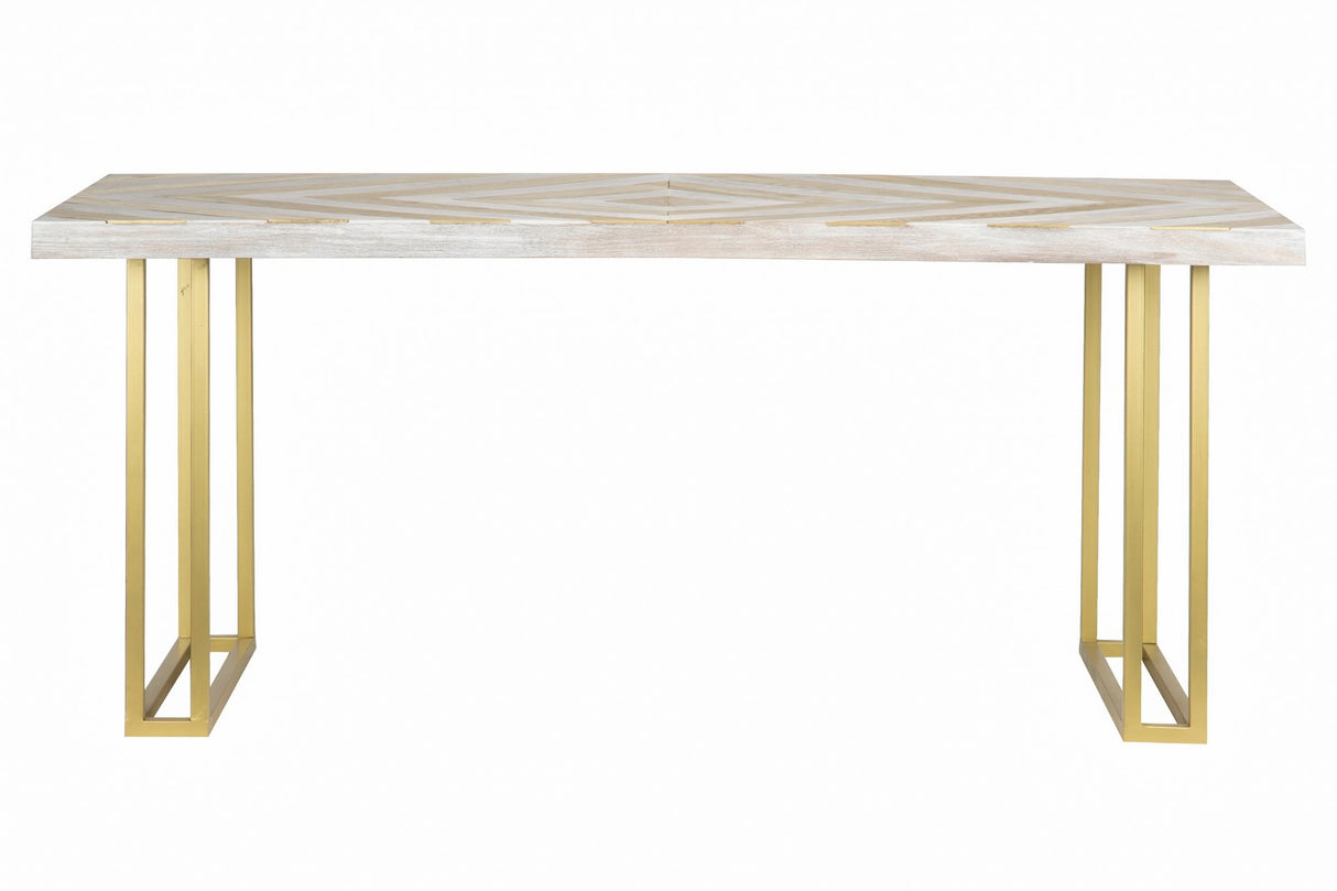 MESA COMEDOR MADERA-METAL BLAN.-DORA. 180x90x77 CM