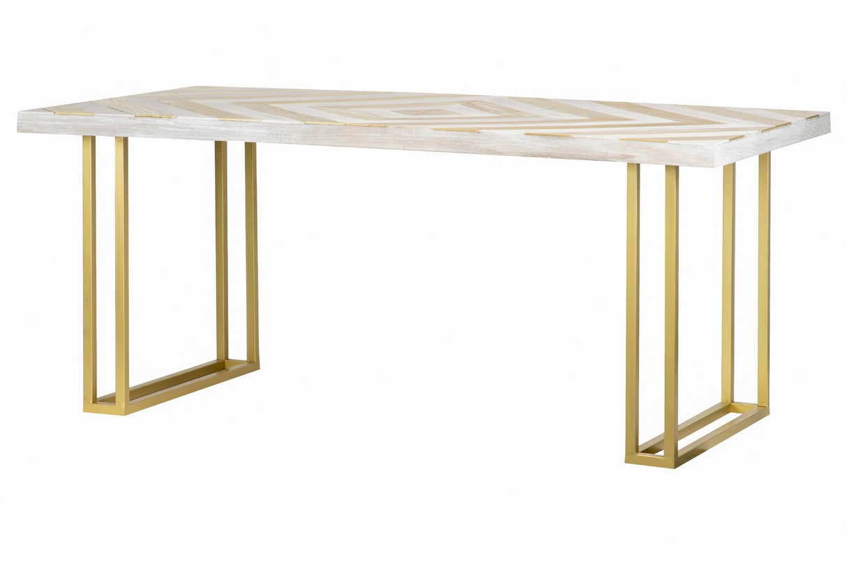 MESA COMEDOR MADERA-METAL BLAN.-DORA. 180x90x77 CM