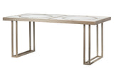 Mesa de jantar de metal de madeira champanhe 180x90x77 cm