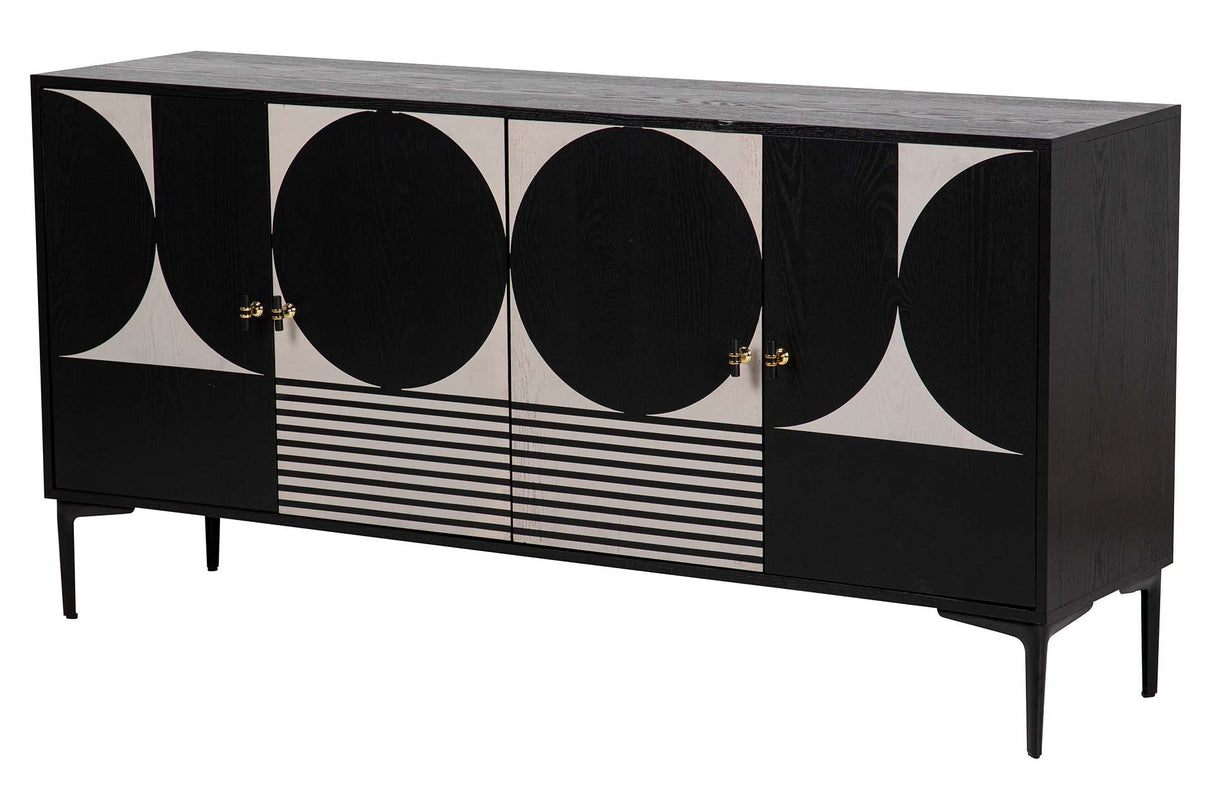 MDF Metal Black White 160x40x80 cm