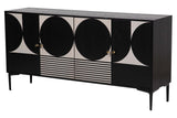 MDF Metal Black White 160x40x80 cm