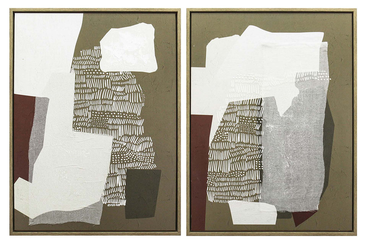 SET 2 CUADROS 50% PINTADO A MANO 60x3x80 CM