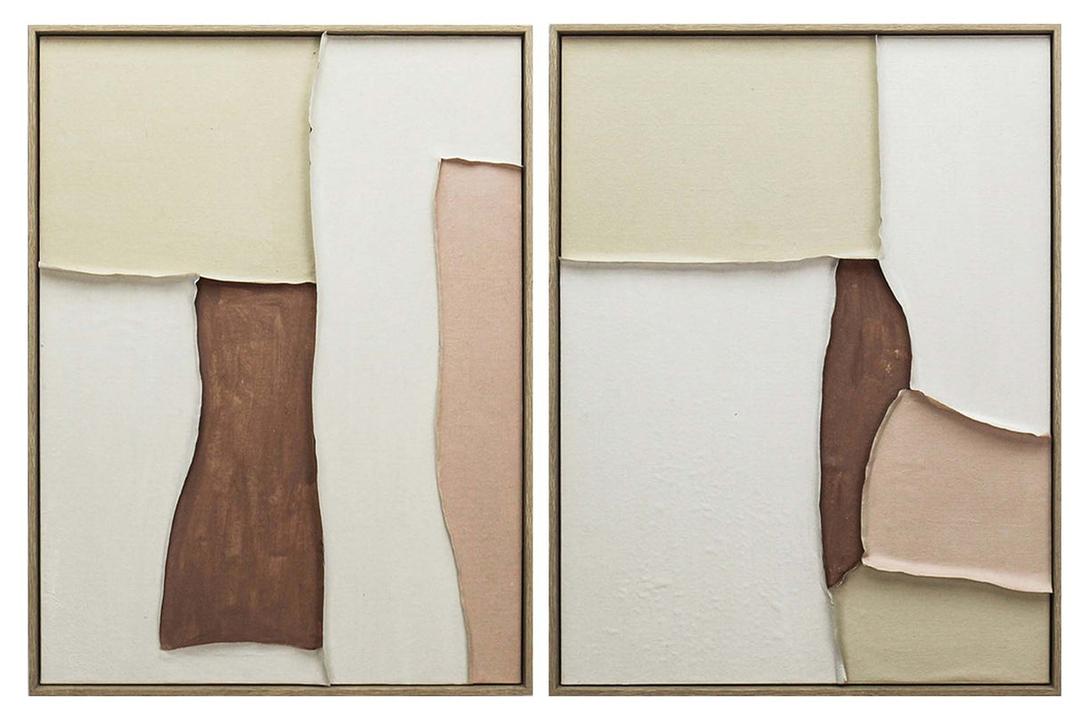 SET 2 CUADROS 50% PINTADO A MANO 60x3x80 CM