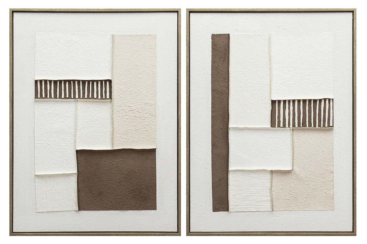 SET 2 CUADROS 50% PINTADO A MANO 60x3x80 CM