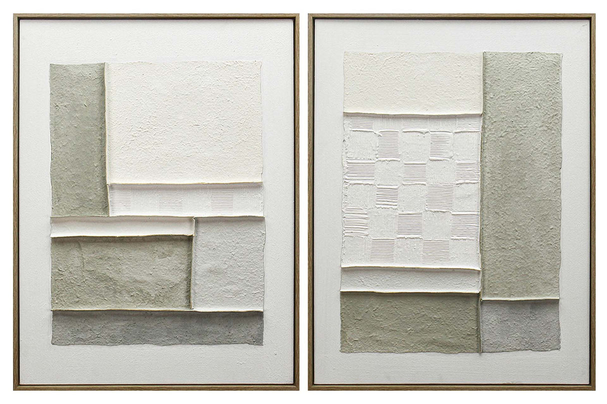 SET 2 CUADROS 50% PINTADO A MANO 60x3x80 CM