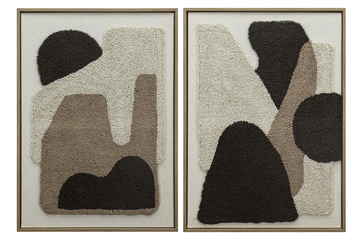 SET 2 CUADROS TELA CON RELIEVE 50x3x70 CM