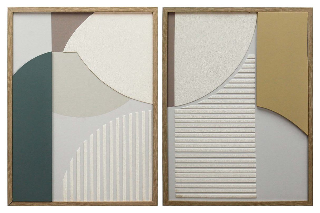 SET 2 CUADROS CON RELIEVE 60x3x80 CM