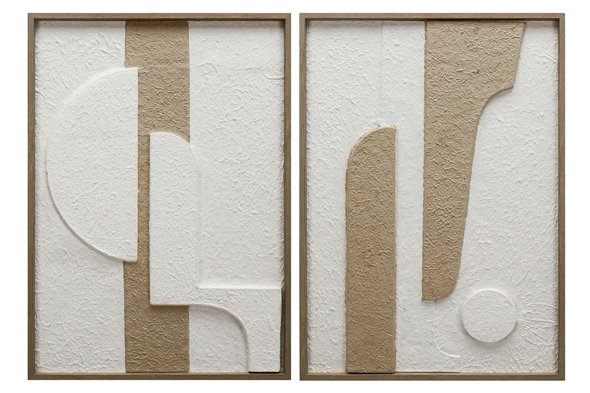 SET 2 CUADROS PAPEL ARROZ CON RELIEVE 50x3x70 CM