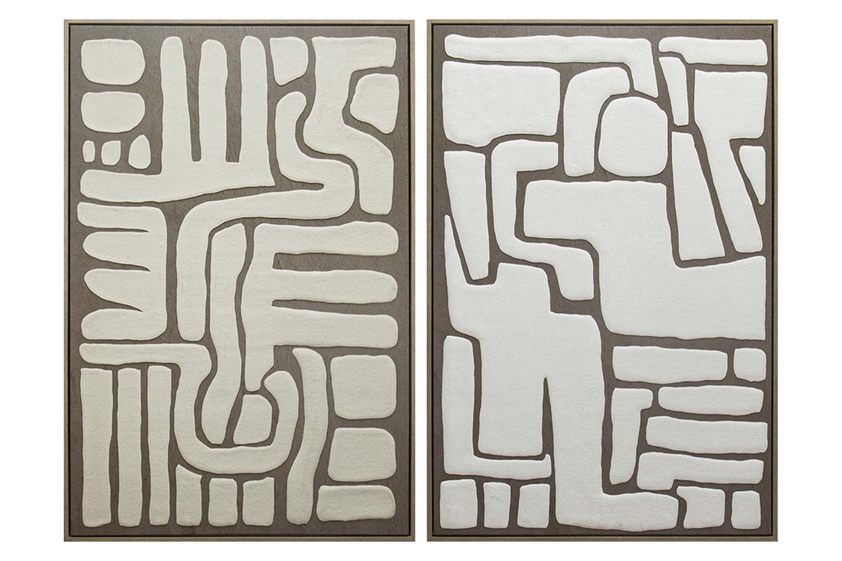 SET 2 CUADROS FOAM CON RELIEVE 60x3x90 CM