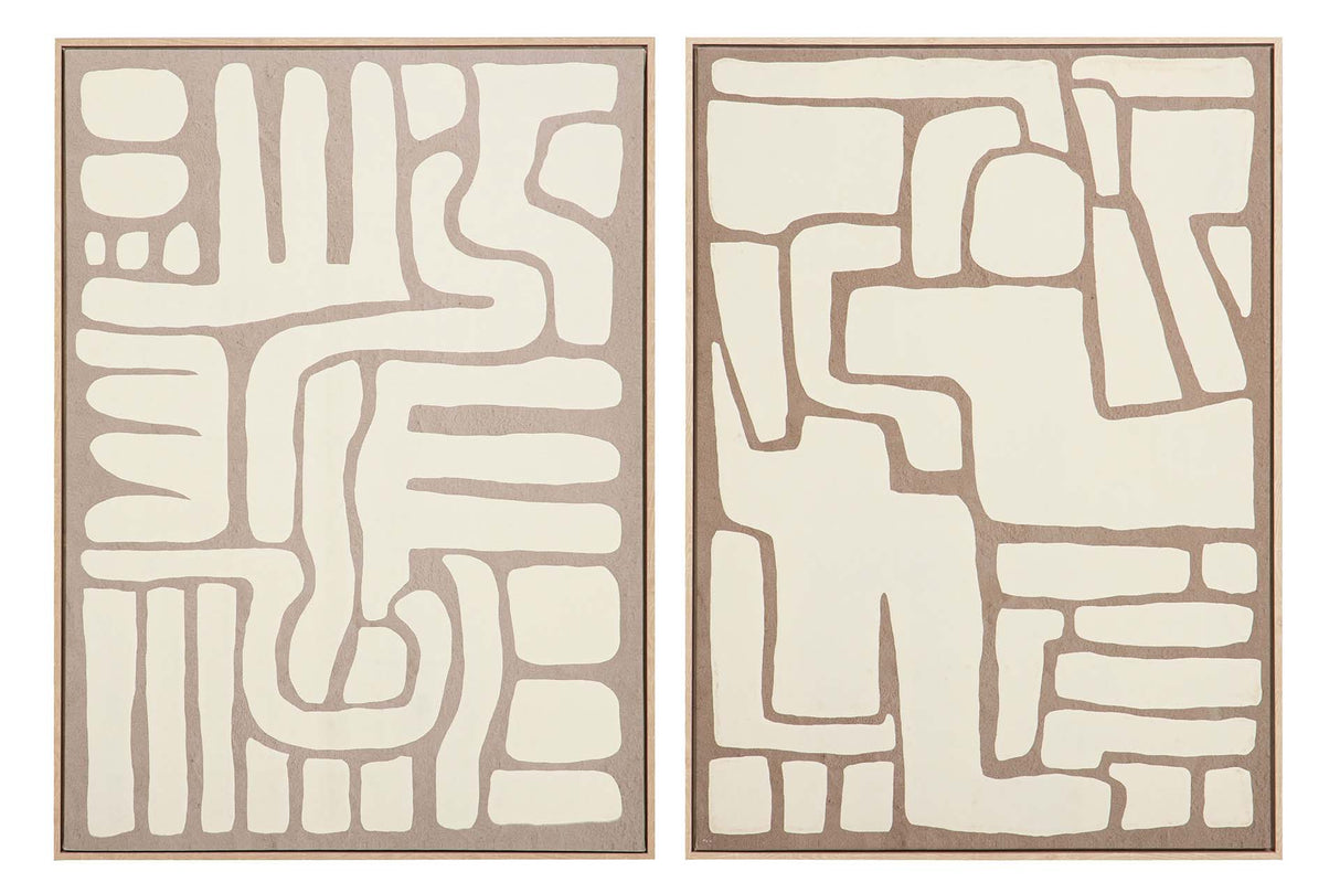 SET 2 CUADROS FOAM CON RELIEVE 60x3x90 CM