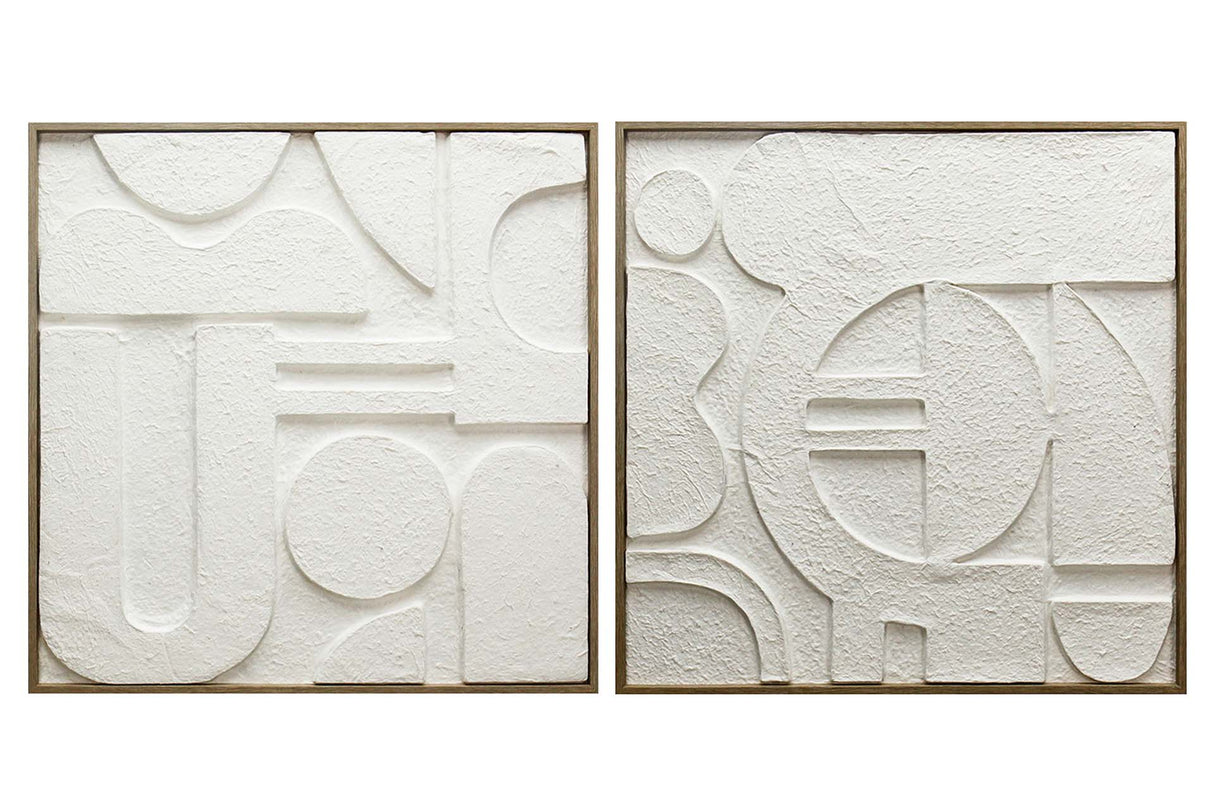 SET 2 CUADROS PAPEL ARROZ CON RELIEVE 80x3x80 CM