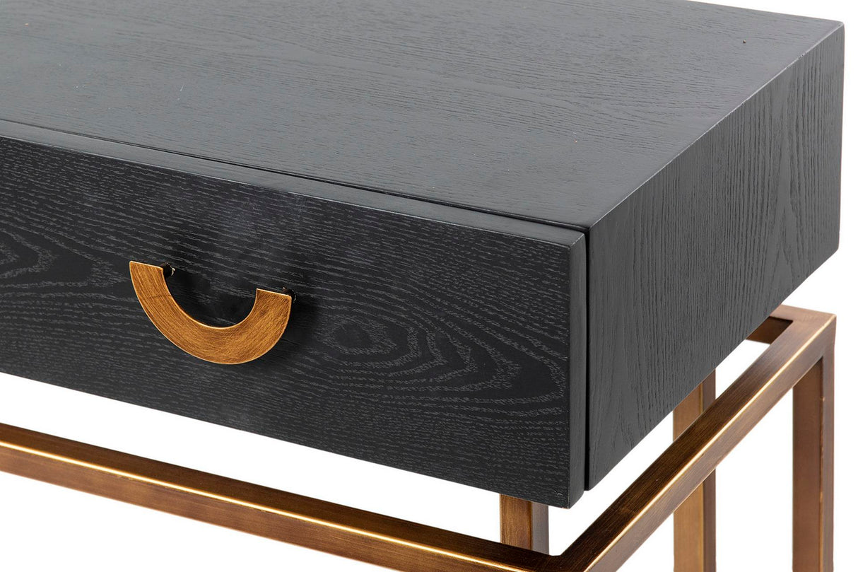 Console de métal en bois noir-Dorado 120x35x77.3 cm