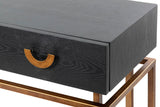 Console de madeira-metal preto-Dorado 120x35x77.3 cm