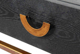 CONSOLA MADERA-METAL NEGRO-DORADO 120x35x77,3 CM