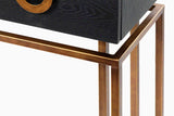 Console di metallo in legno Black-Dorado 120x35x77.3 cm