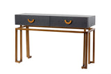 CONSOLA MADERA-METAL NEGRO-DORADO 120x35x77,3 CM