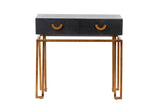 Console de madeira preto-Dorado 80x35x77,3 cm