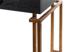 Black-Dorado Wood-Metal Desk 150x60x77.3cm