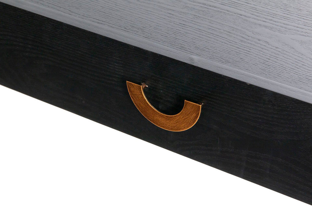 Black-Dorado Wood-Metal Desk 150x60x77.3cm