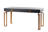 Schwarz-Dorado-Holz-Metall-Schreibtisch 150x60x77.3 cm