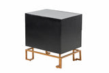 Preto preto de madeira-metal 55x40x58 cm