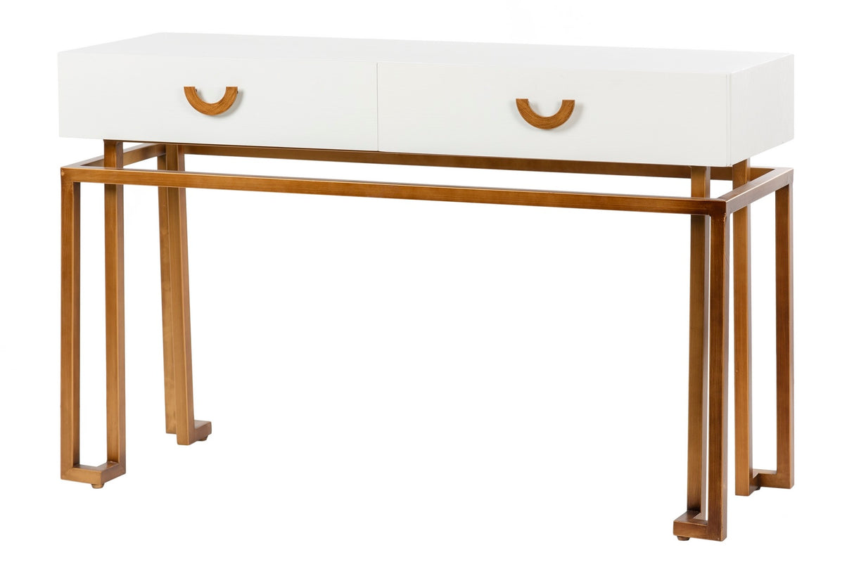 Console de métal blanc 120x35x77,3 cm